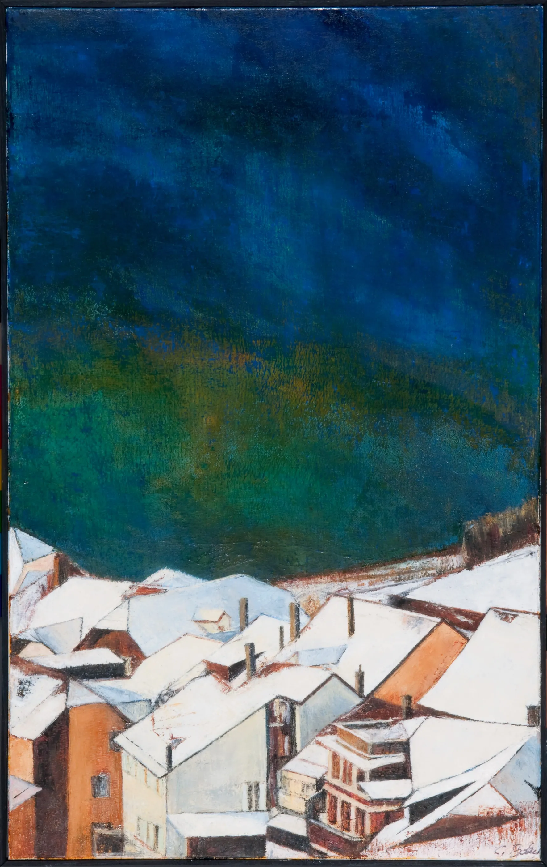 Toits enneigés Rivaz